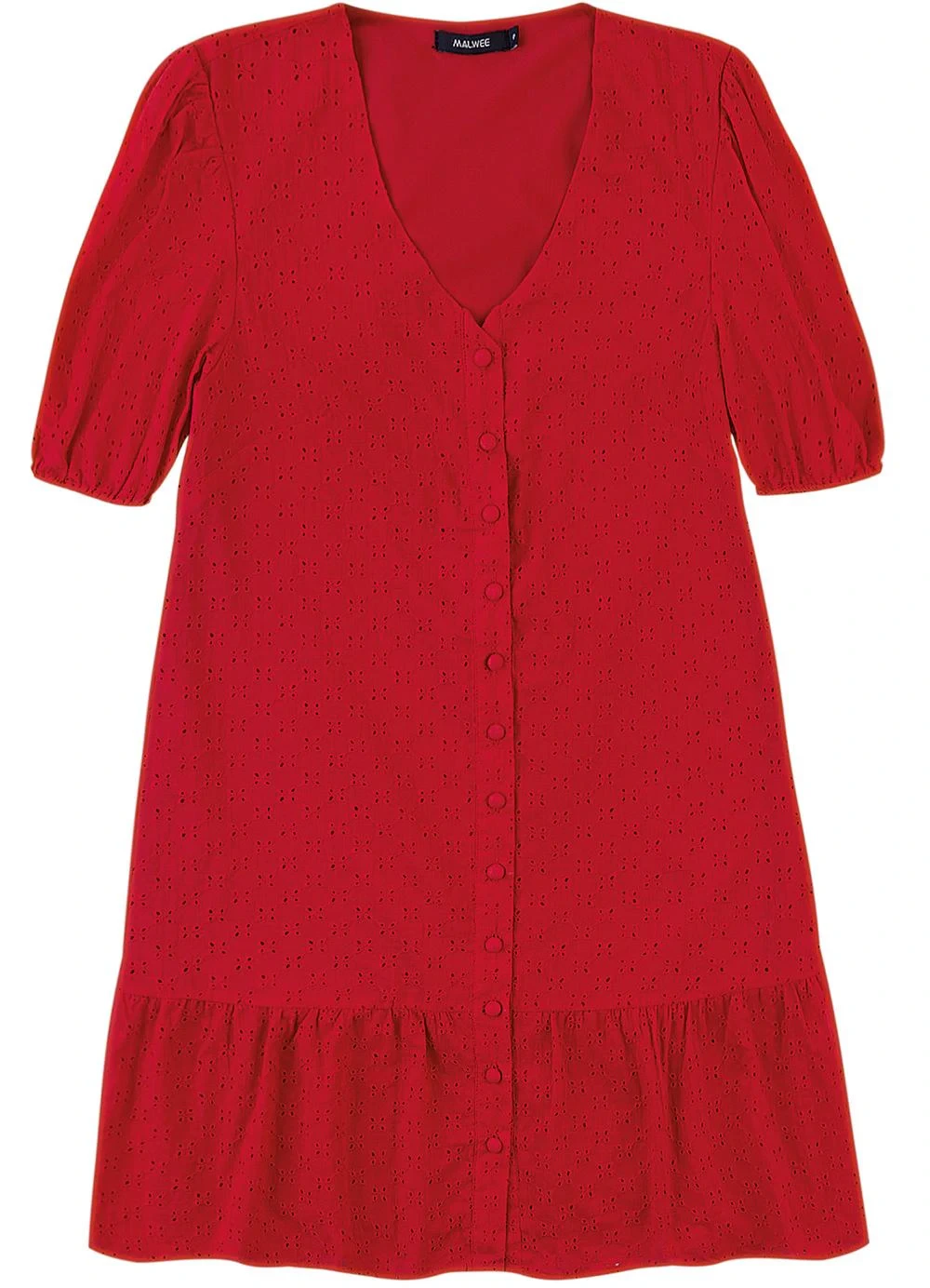 Malwee - Vestido Amplo em Laíse Vermelho