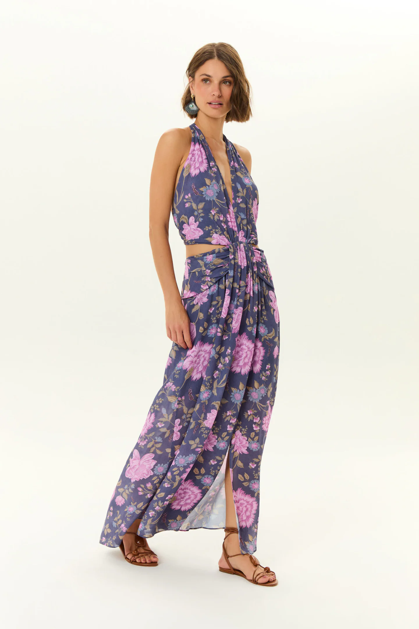 Vestido Midi Decote Ggt Estampa Tish