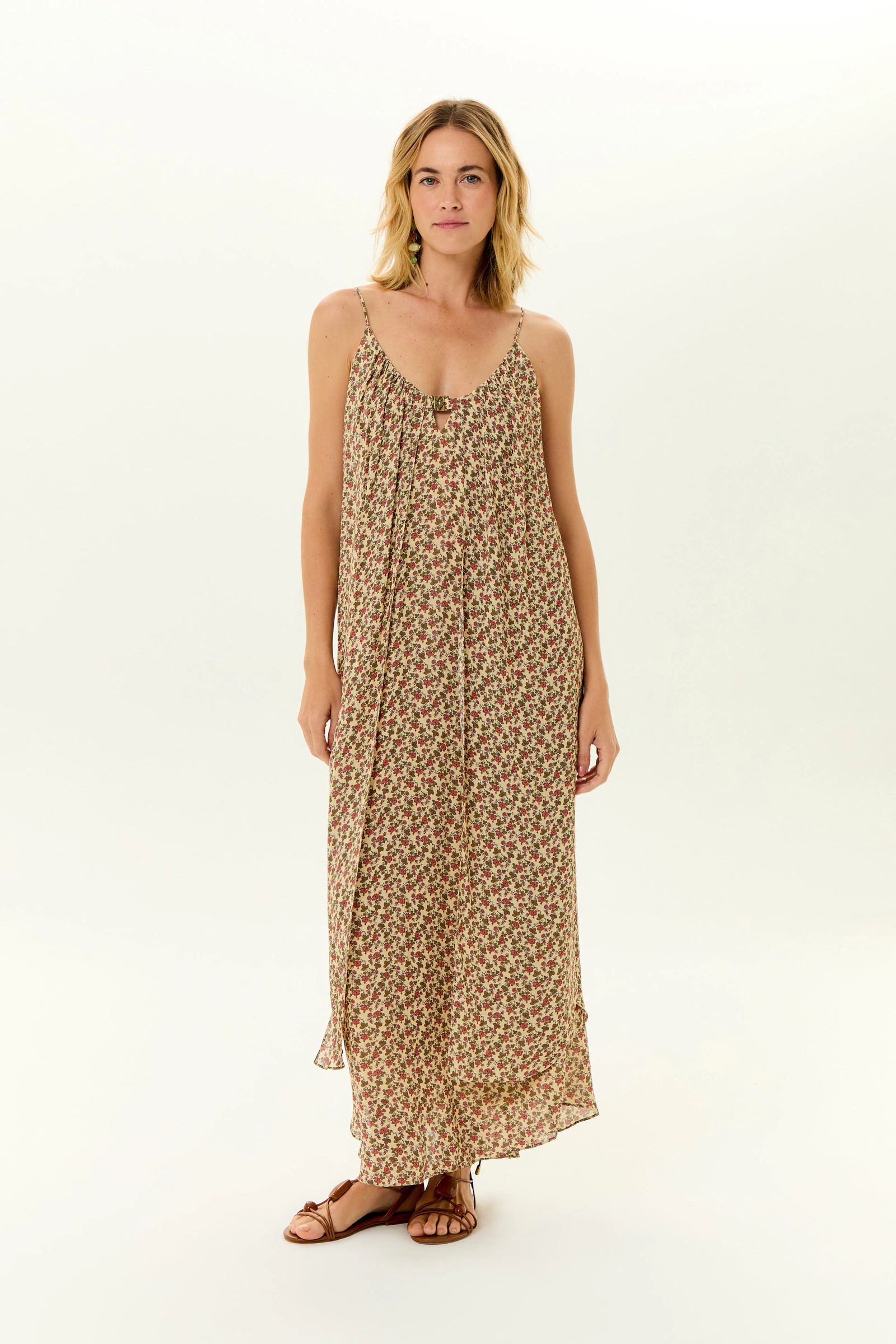 Vestido Midi Ggt Camadas Estampa Ticy