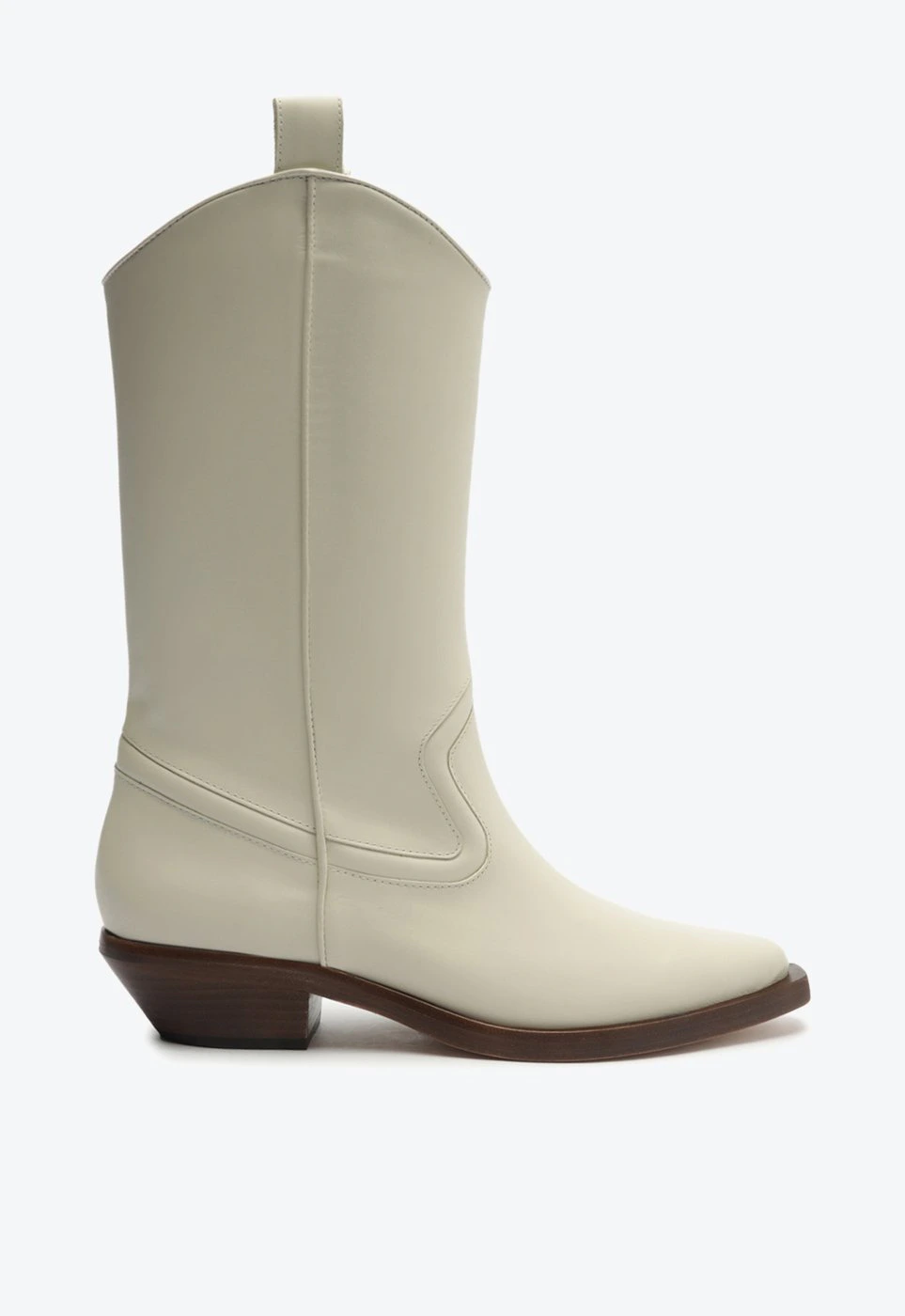 Bota Western Couro Bege Claro