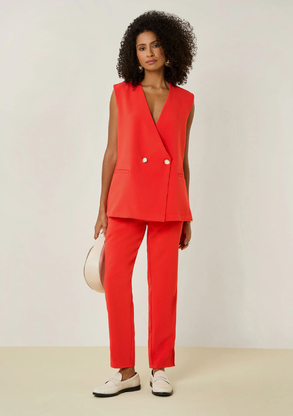 Calça Maria.Valentina Skinny Alta Vermelho