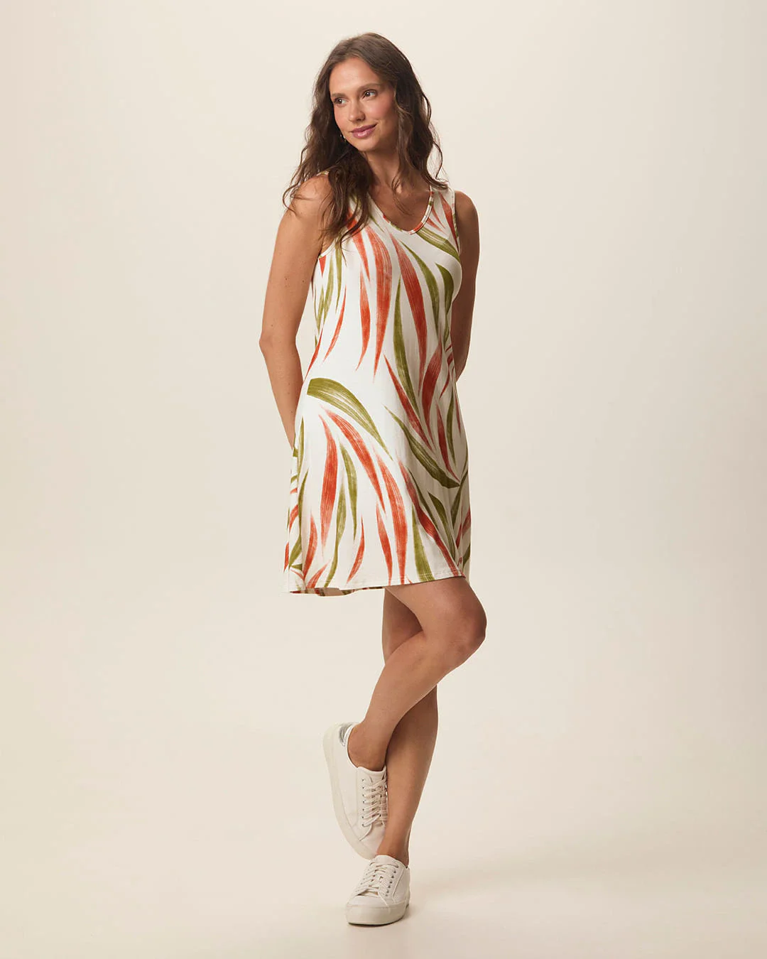 Vestido Feminino Estampado Decote V Em Viscose Stretch