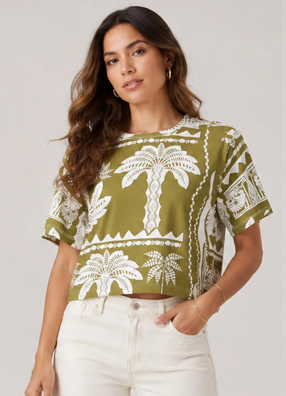Infinita Cor - Blusa Feminina Estampada Bege