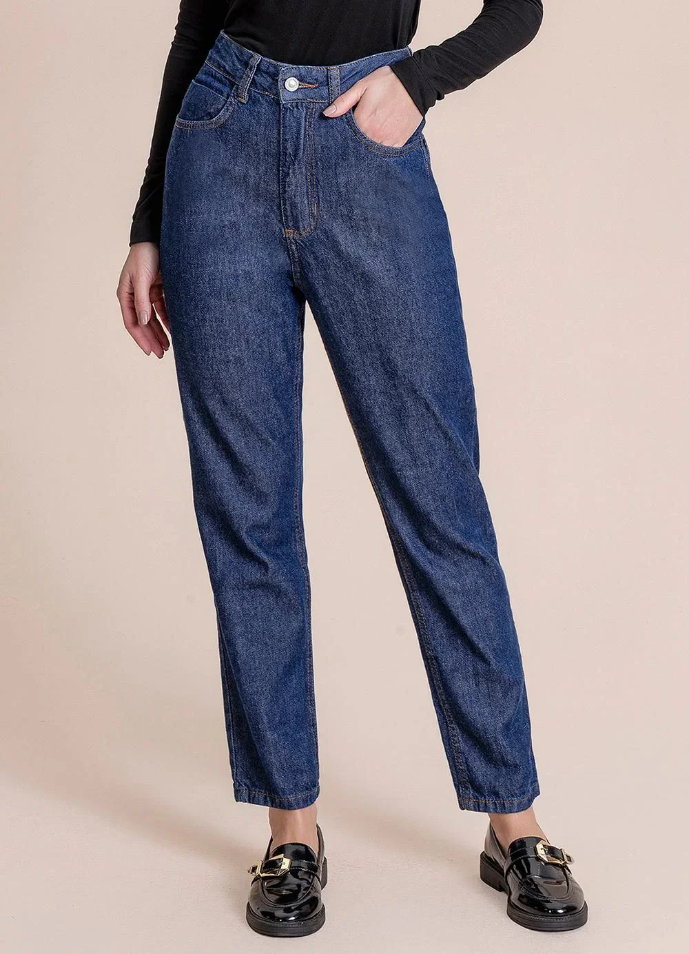Angel - Calça Mom Denim Azul