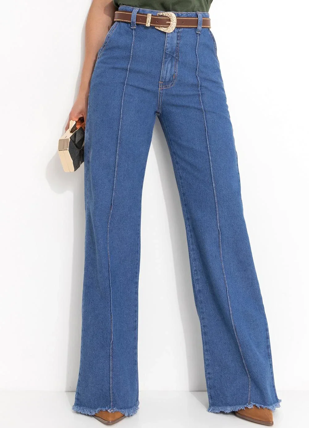 Quintess - Calça Jeans Médio em Jeans