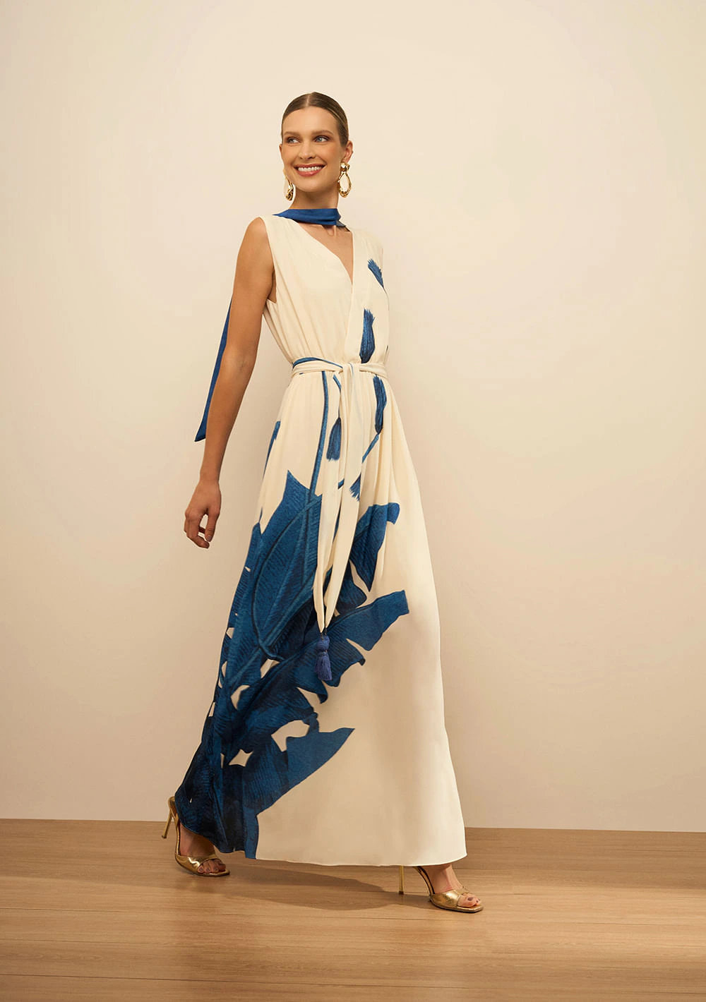 Vestido Transpassado Azul