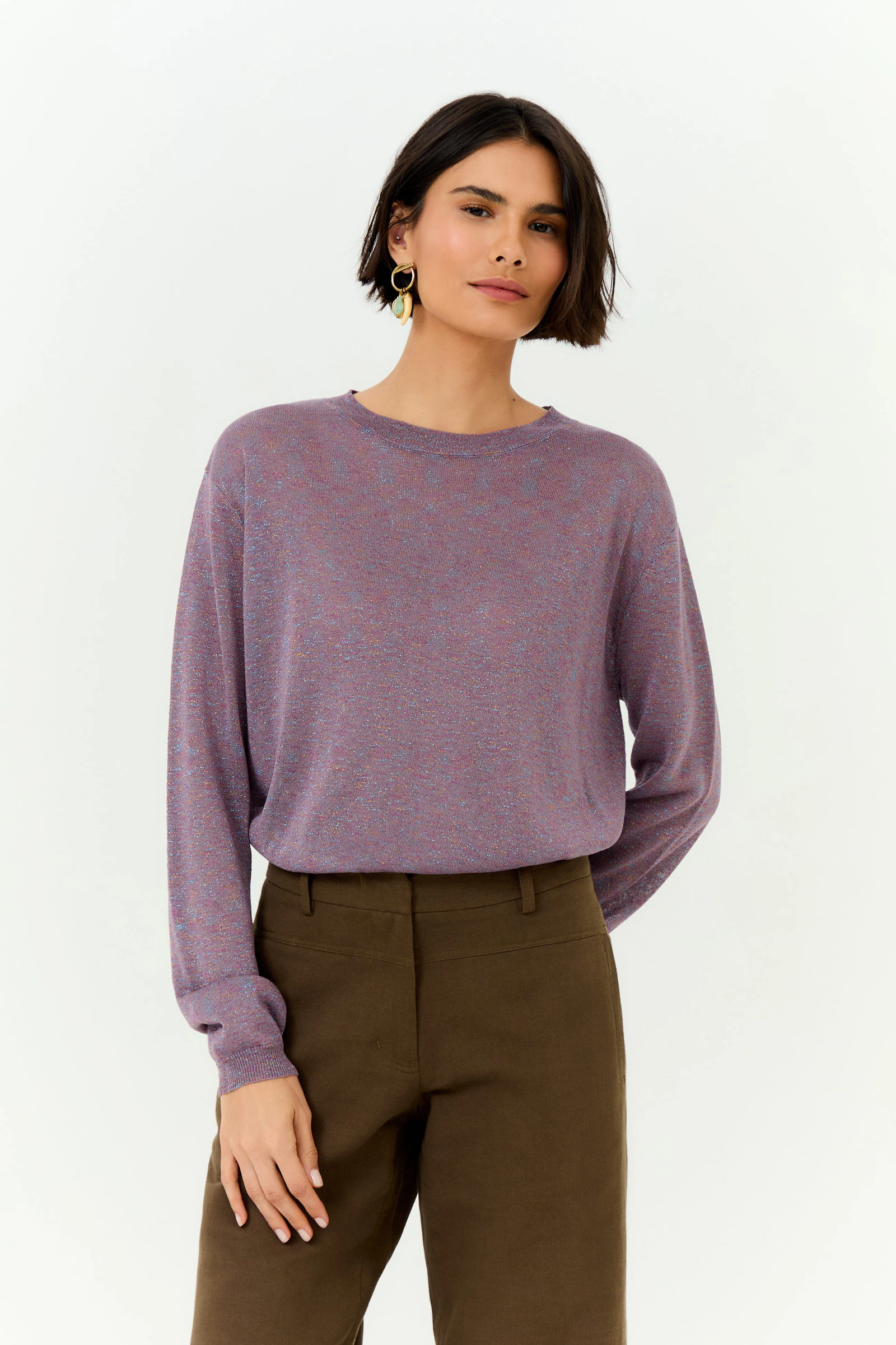 Blusa Tricot Transparência Lurex