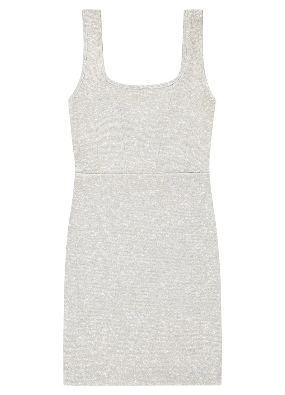 Enfim - Vestido Bege Curto Justo em Lurex