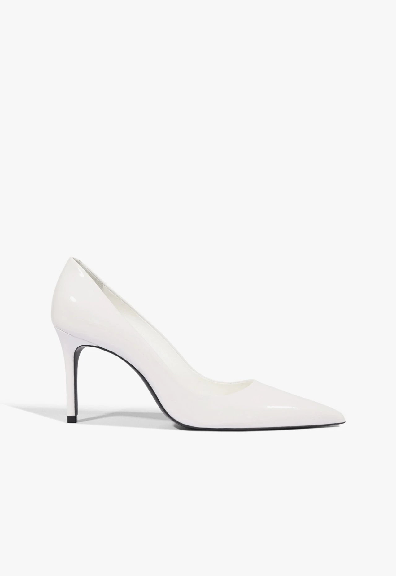 Scarpin Clara Mid Verniz Couro Branca