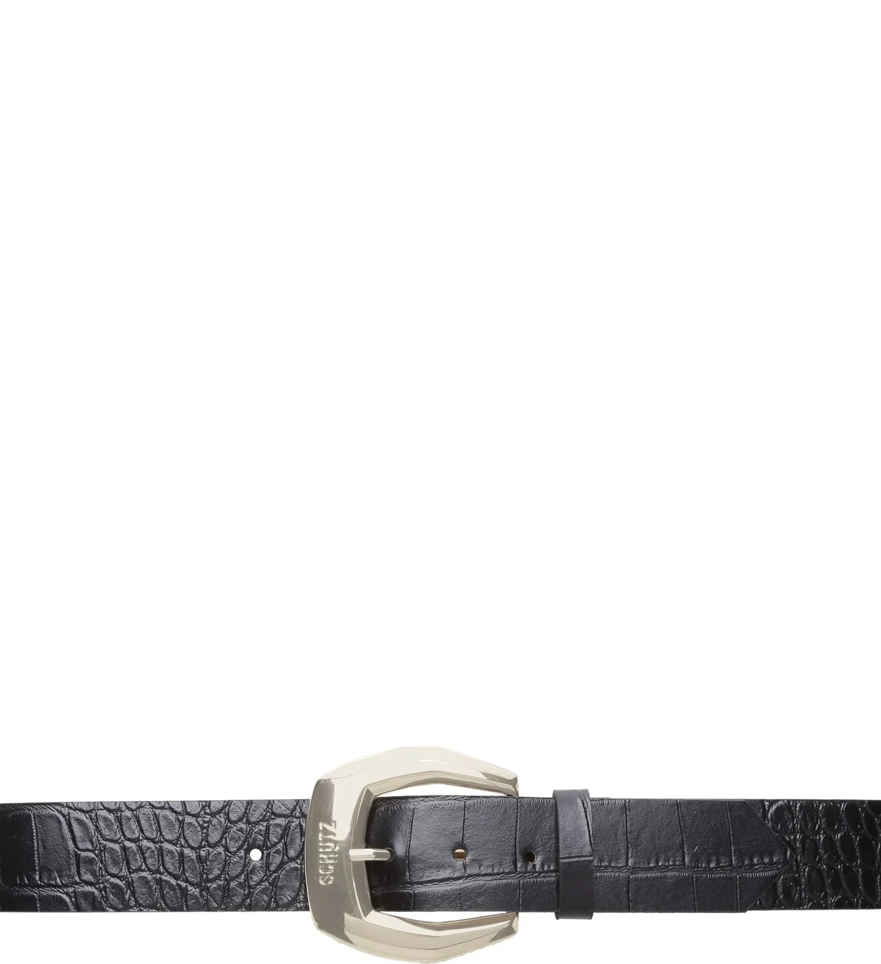 Cinto Croco Couro Preto