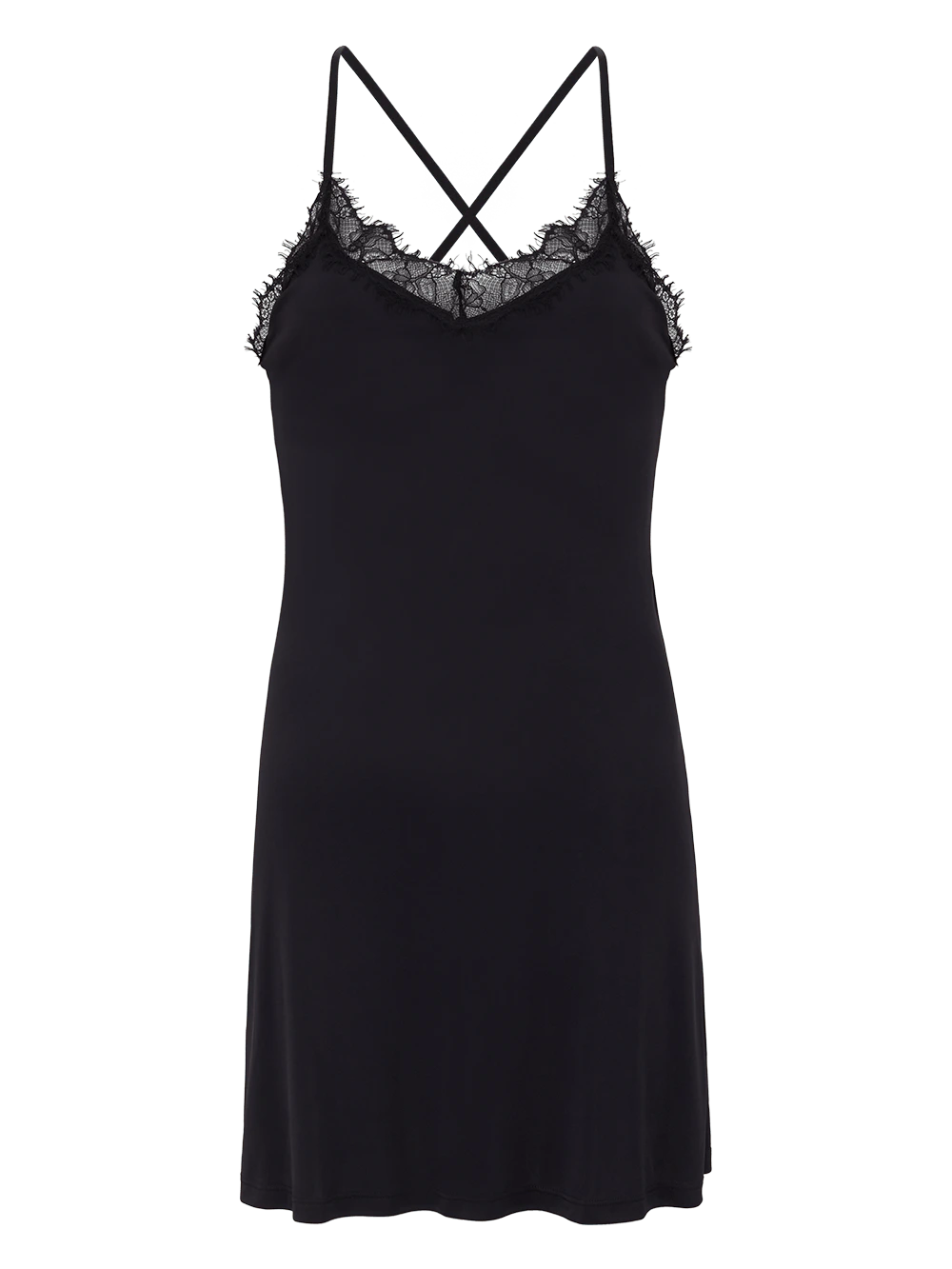 Camisola Curta Sem Manga Liganete Renda Alala Preto
