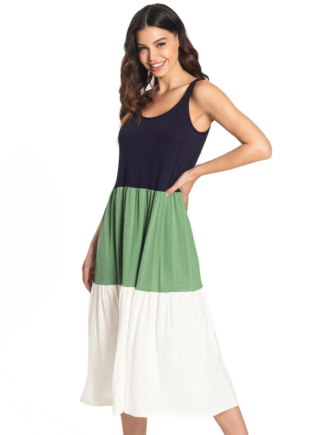 Rovitex - Vestido Midi Feminino em Visco Premiere Azul