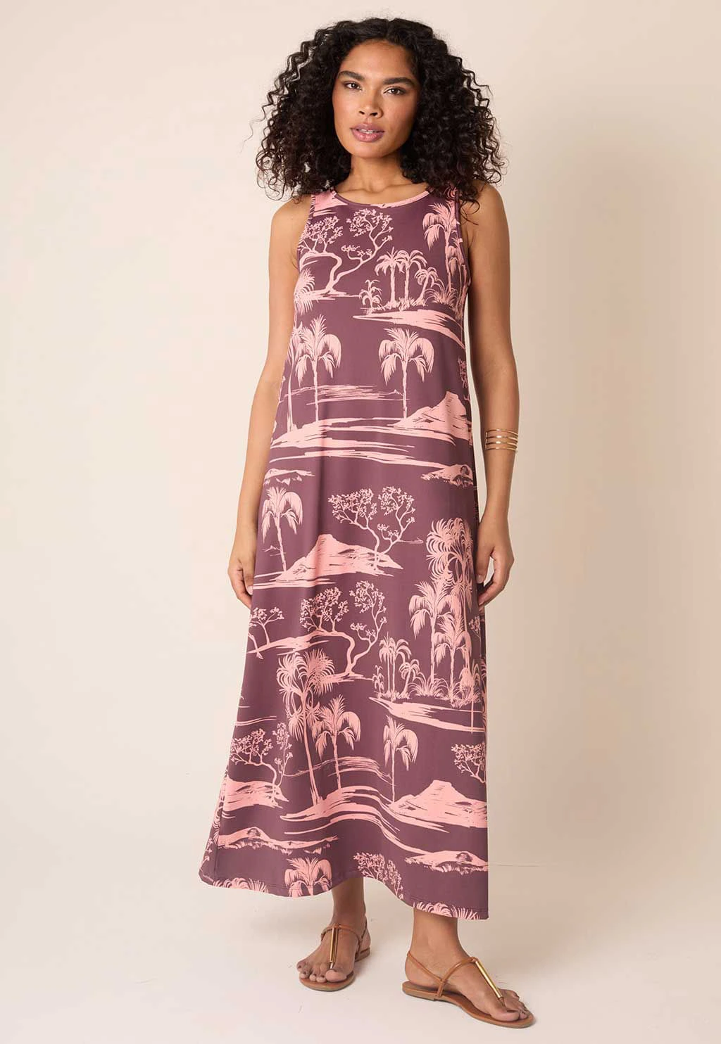 Vestido Fluxy Regata Decote Careca - Toile Wine
