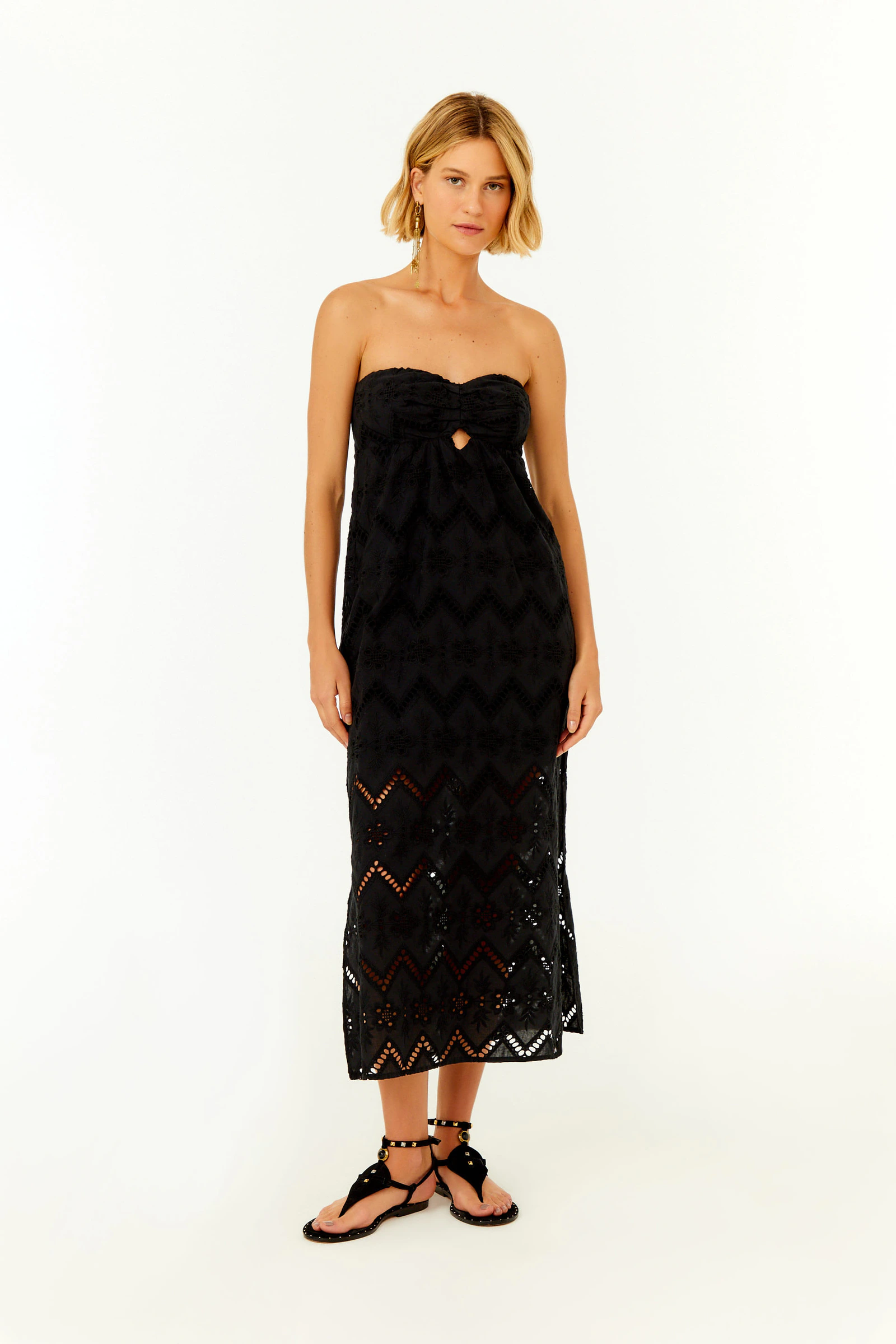 Vestido Sem Alça Bordado Gale