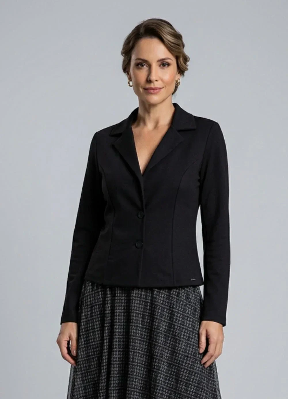 Marialícia - Blazer Feminino Estruturado Preto