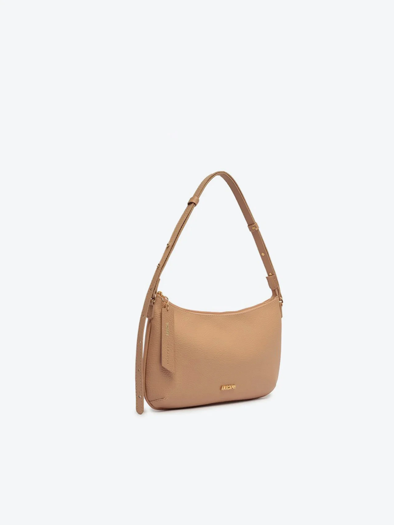 Bolsa Tiracolo Pequena Zíper Bege