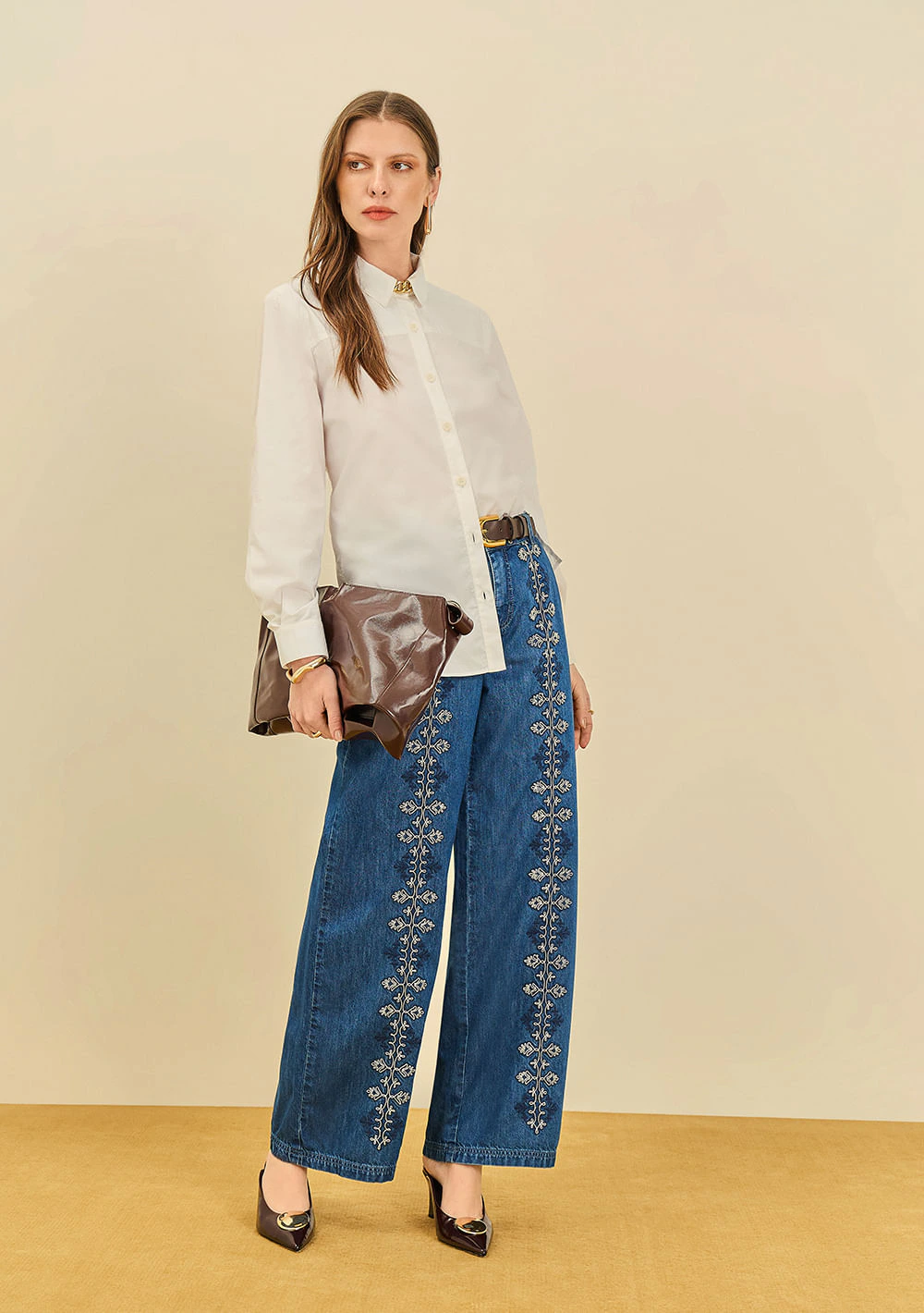 Calça Maria.Valentina Pantalona Média Azul