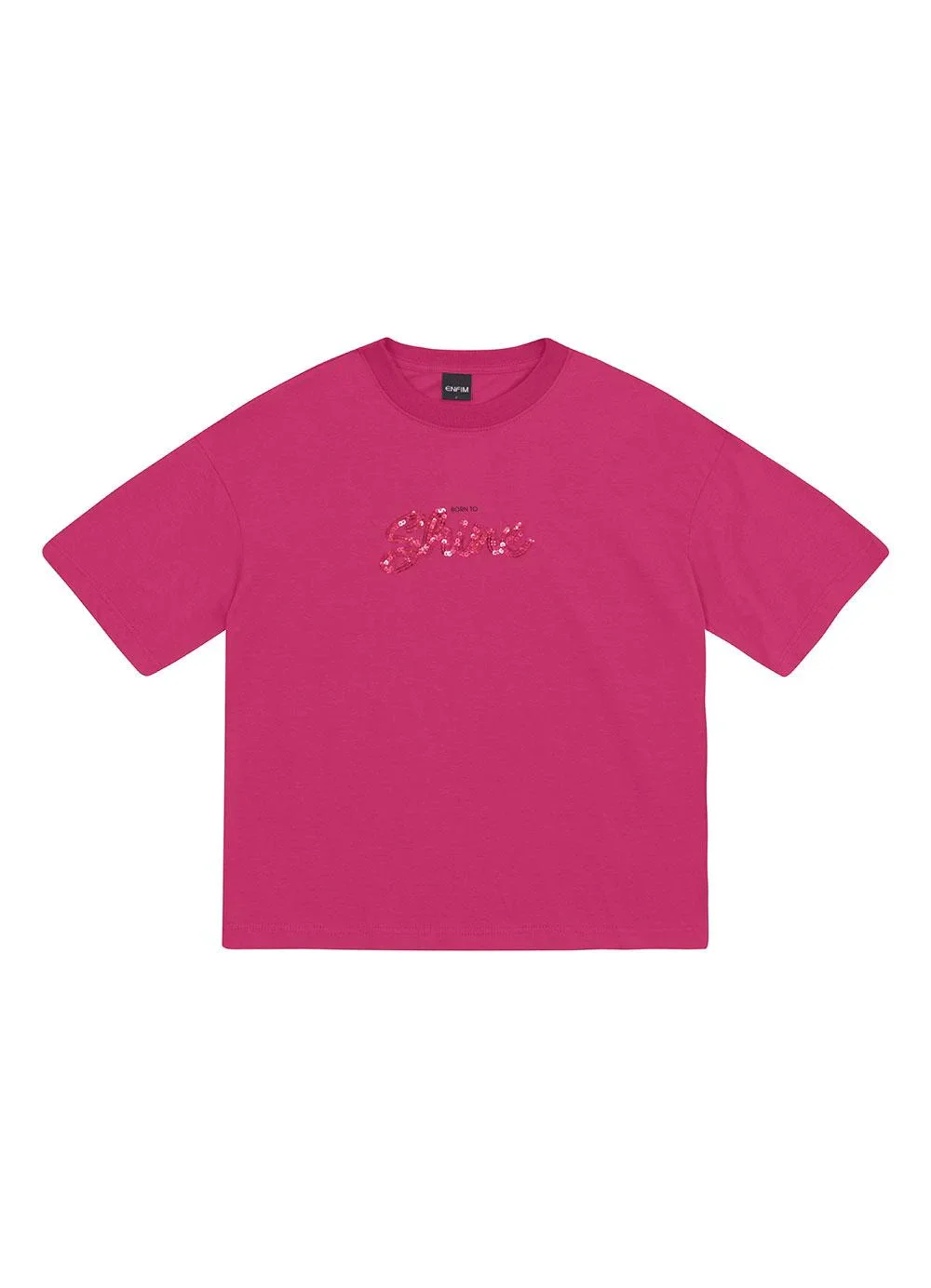 Enfim - Camiseta Ampla Shine Rosa