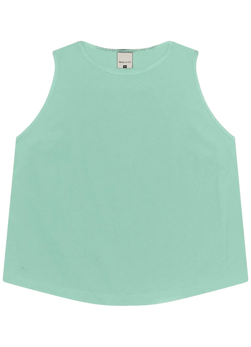 Malwee - Regata Cropped em Viscose Verde Água