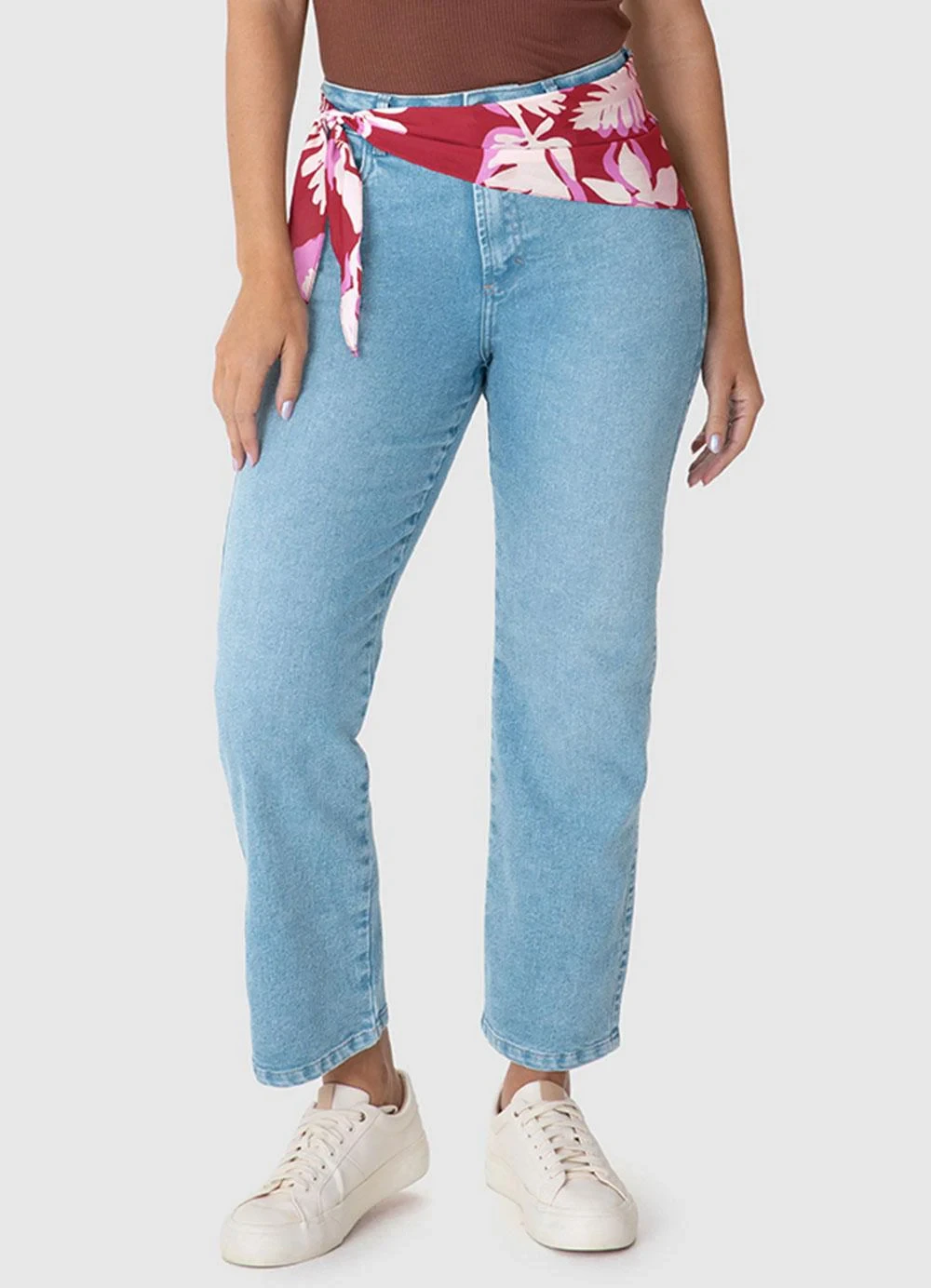 Malwee - Calça Reta Cropped Jeans Azul Claro