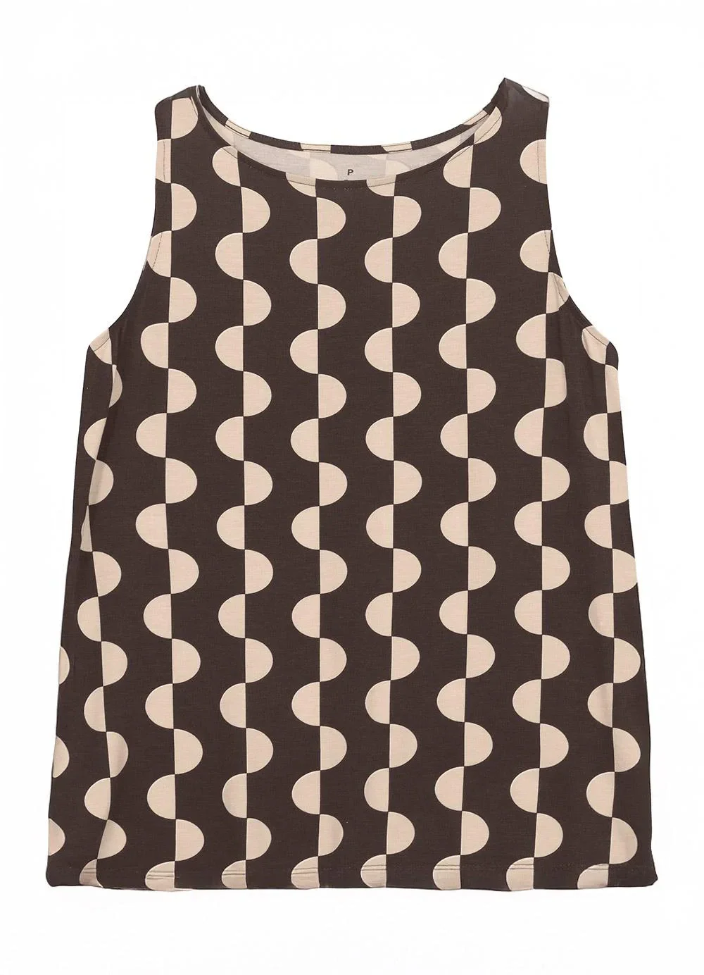 Malwee - Regata Comfort Geométrica em Viscose Marrom