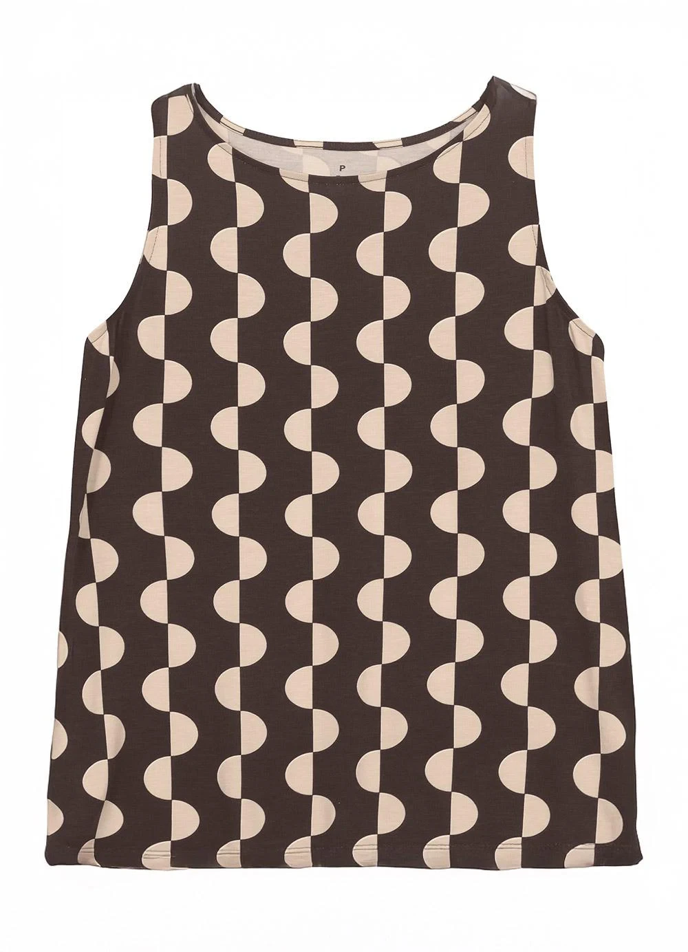 Malwee - Regata Comfort Geométrica em Viscose Marrom
