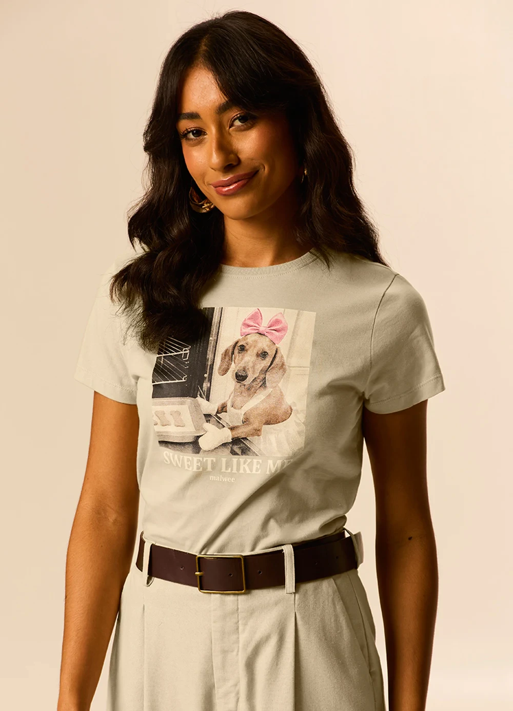 Malwee - Camiseta Sweet Like Me Areia