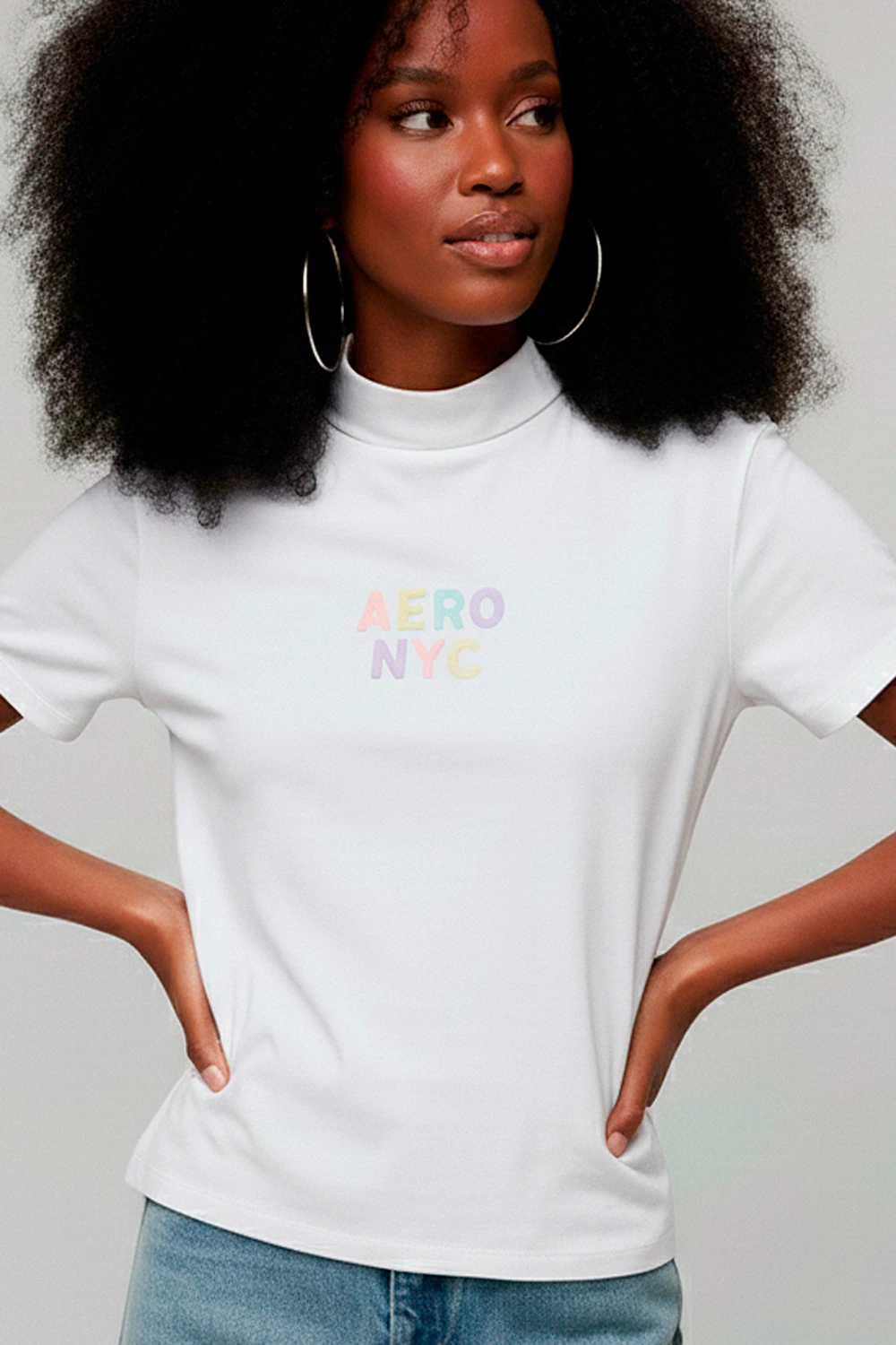 Camiseta Manga Curta Feminina Silkada Aéropostale BRANCO
