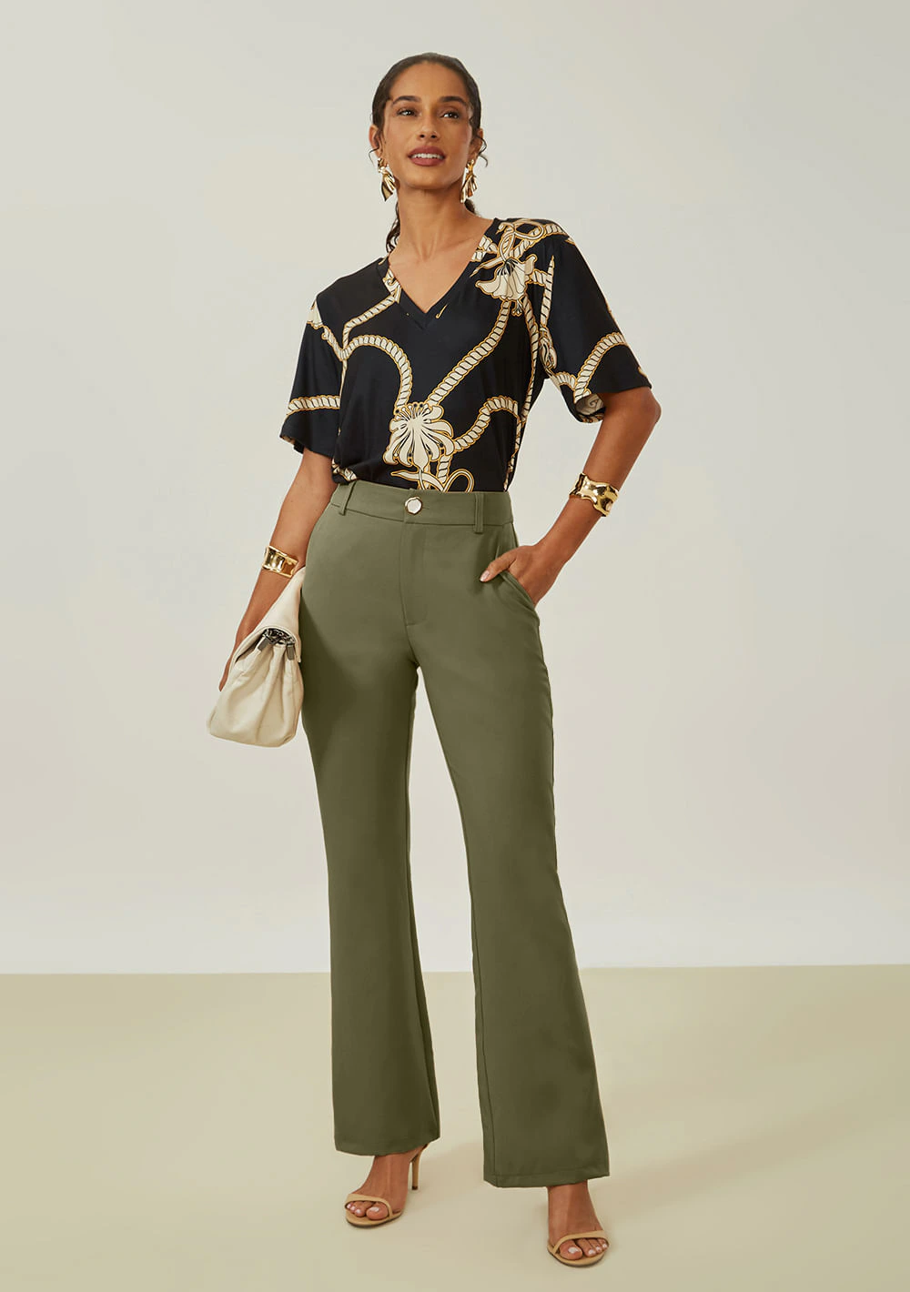 Calça Maria.Valentina Boot Cut Alta Verde