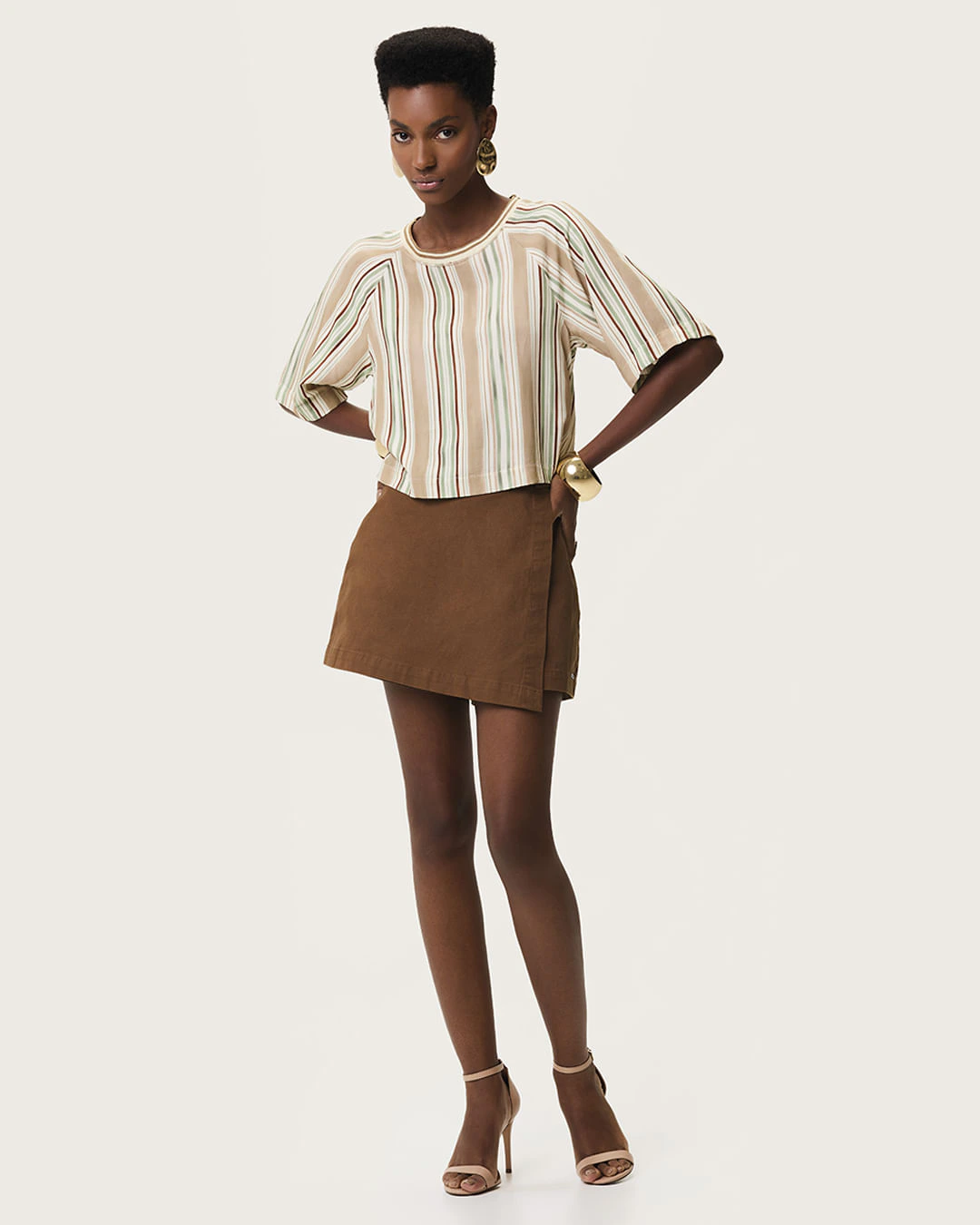 Blusa Feminina Solta Estampa Digital Listrada Em Viscose - ENFIM