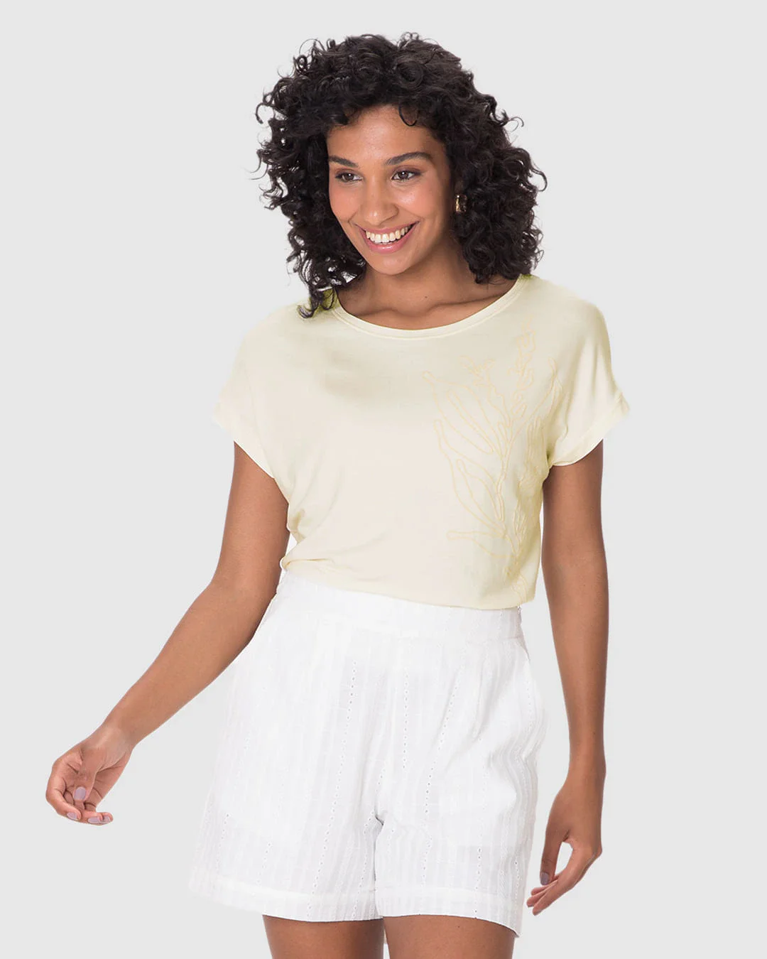Blusa Ampla Feminina Estampa Puff Em Moletinho De Viscose