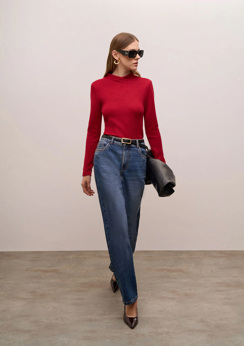 Calça Iódice Reta Média Azul