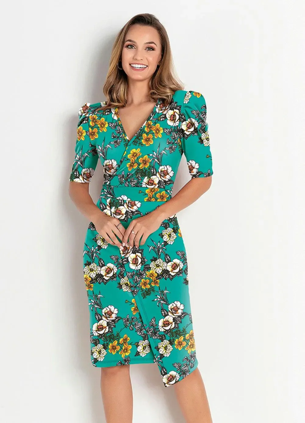 Rosalie - Vestido Floral Verde