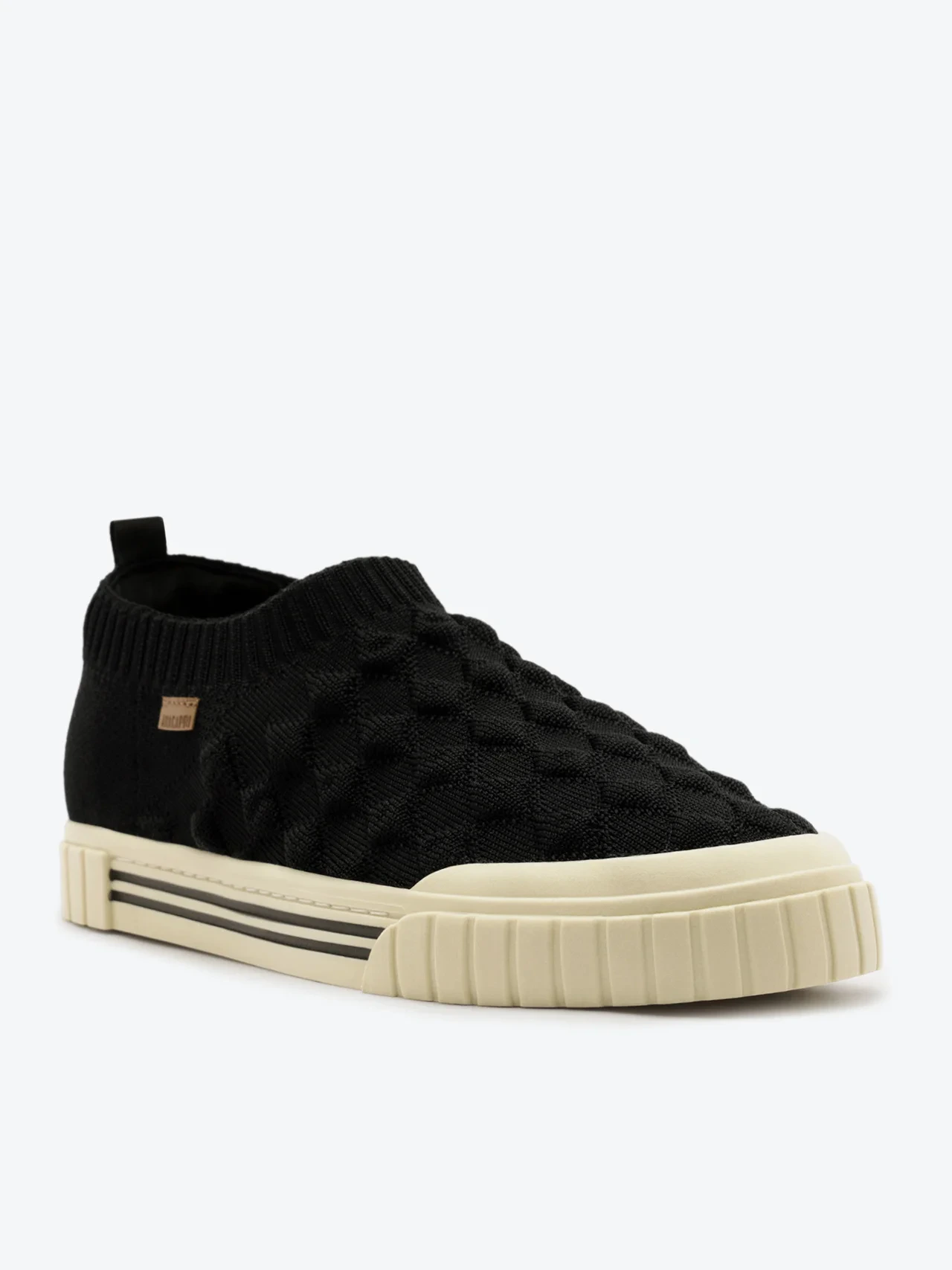Tênis Slip On Knit Texturizado Preto