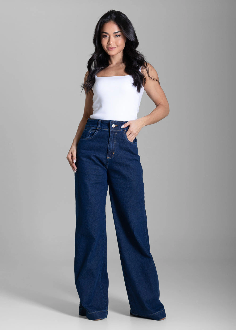 Calça Jeans Sawary Wide Leg - 284055 AZUL