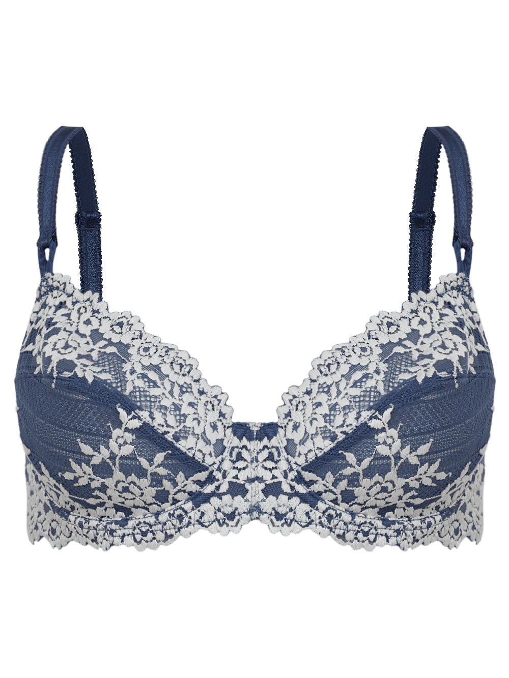 Sutiã Cobertura Total Renda Embrace Lace Wacoal Azul Vintage Indigo