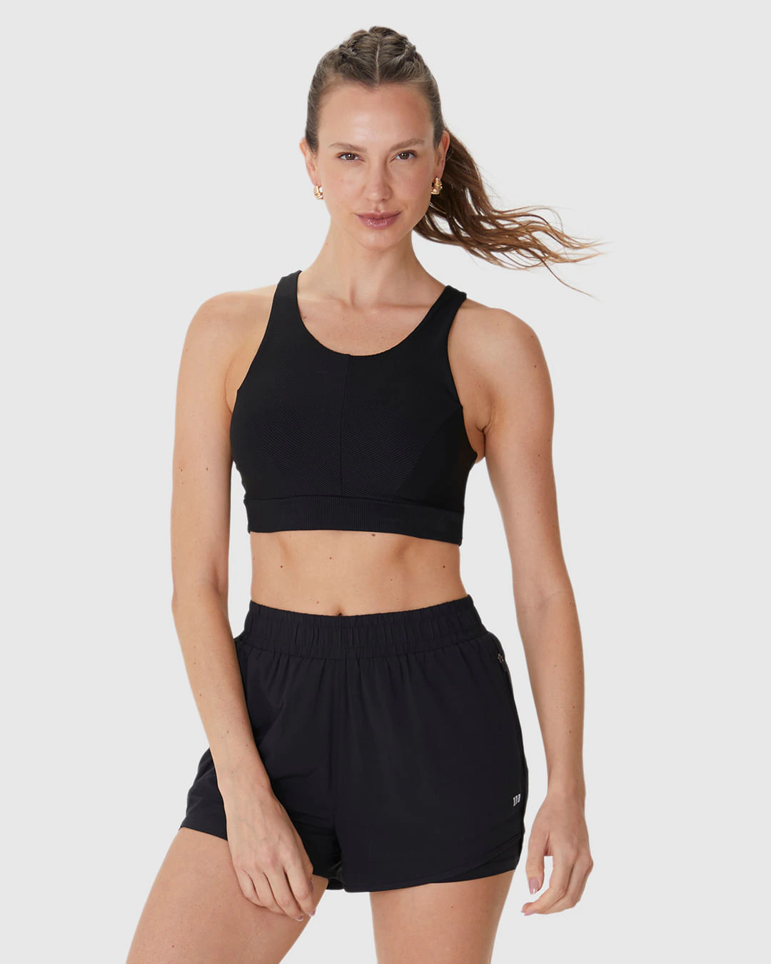 Top Halter Neck Esportivo Bojo Removível Em Malha Canelada Malwee Active