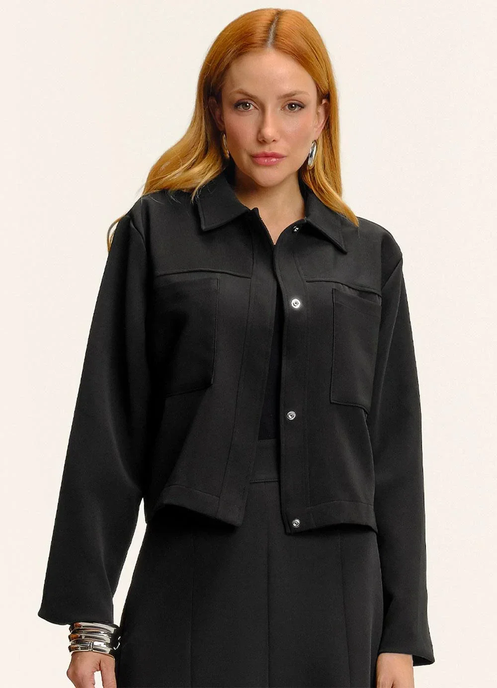 Endless - Camisa Jaqueta Alfaiataria Preto