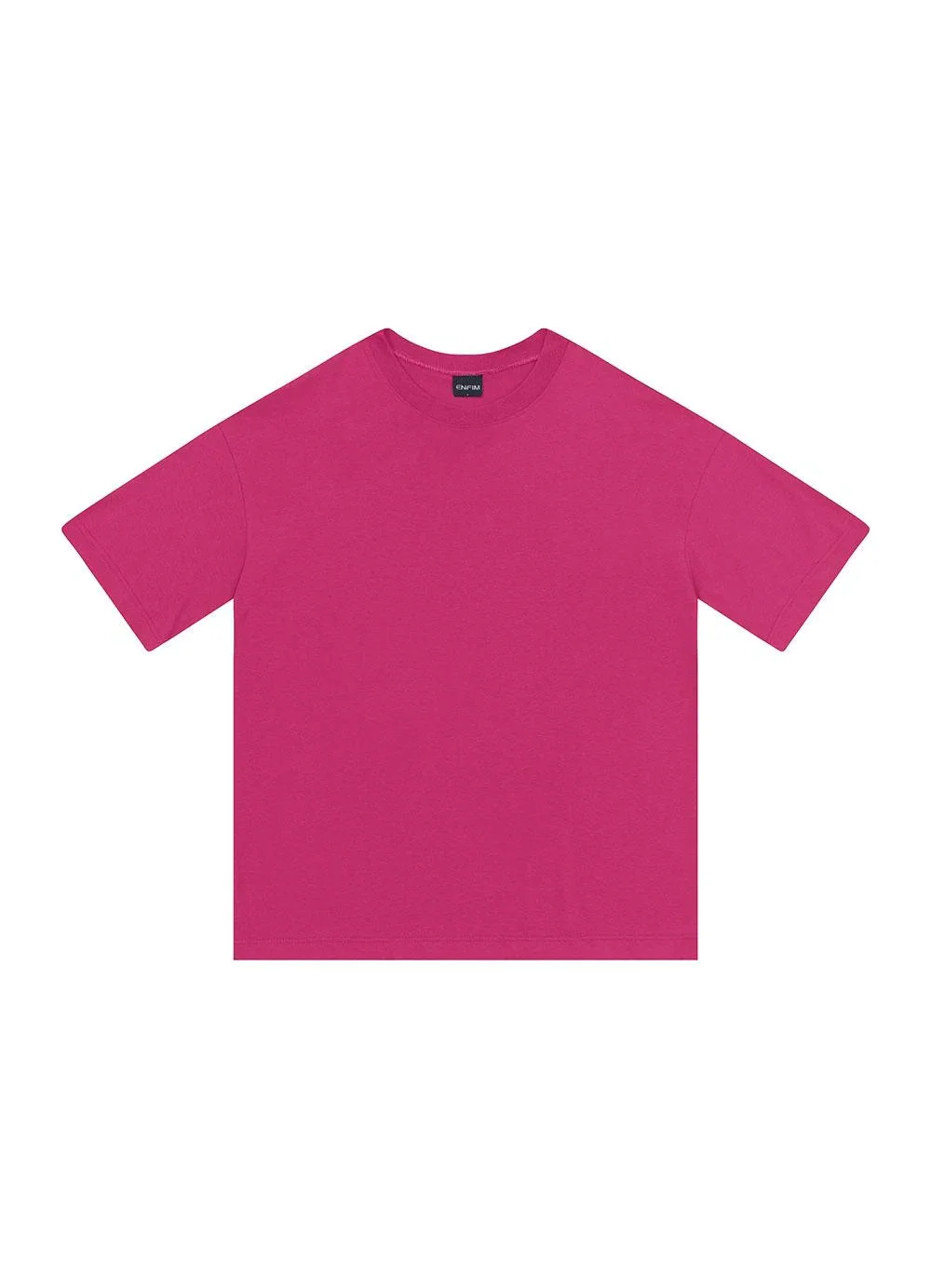 Enfim - Camiseta Ampla em Malha Rosa