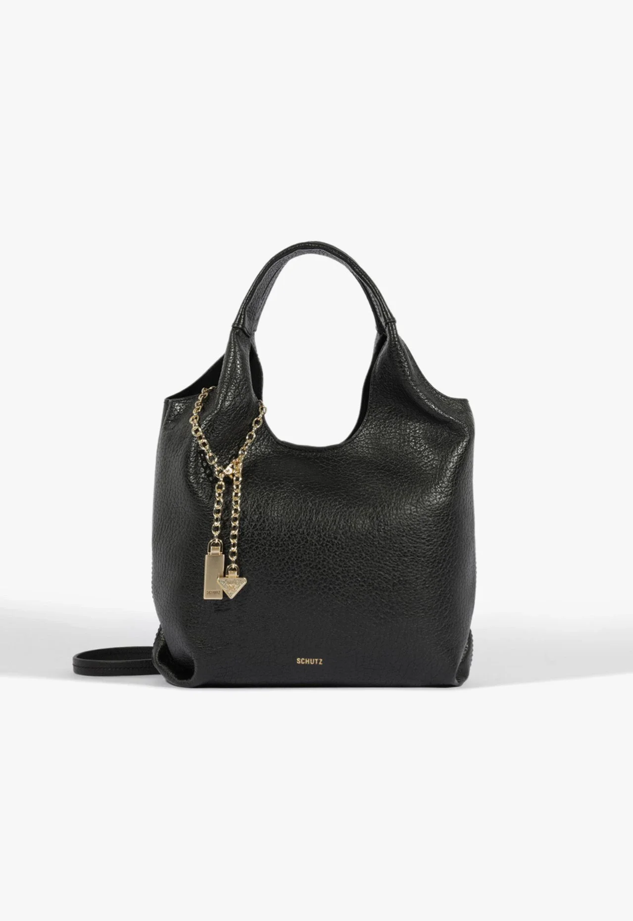 Bolsa Hobo Mini Agnes Couro Preto