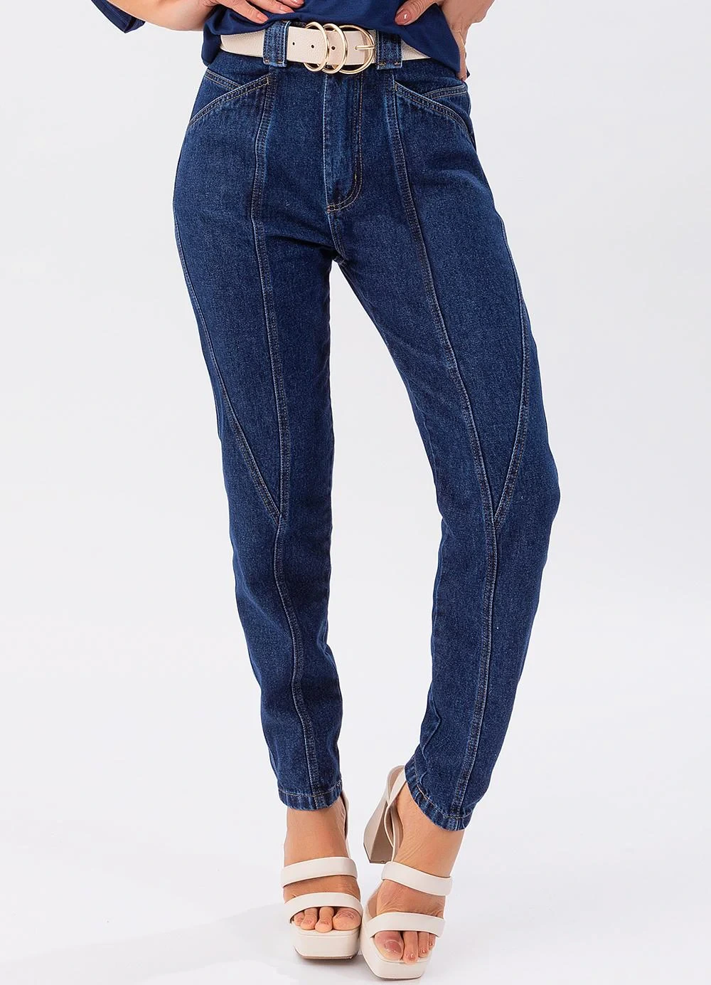 Quintess - Calça Jeans Escuro em Jeans