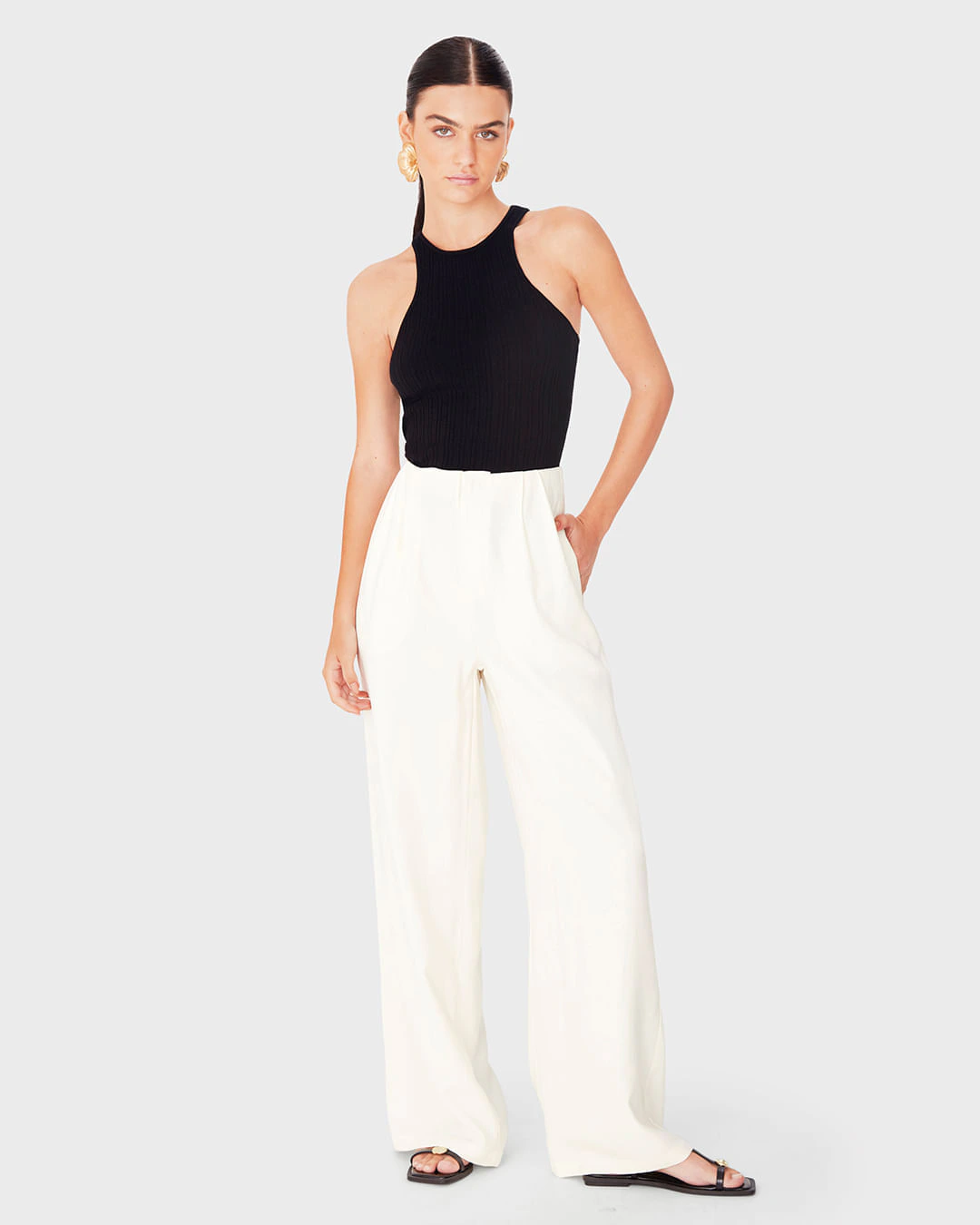 Regata Justa Feminina Decote Halter Neck Em Tricô De Viscose - ENFIM