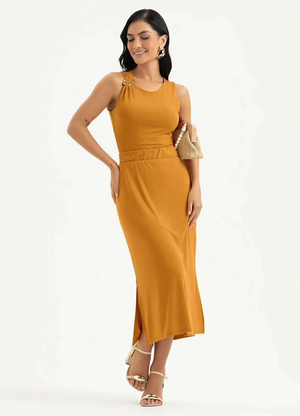 Cativa - Conjunto em Crepe Laranja