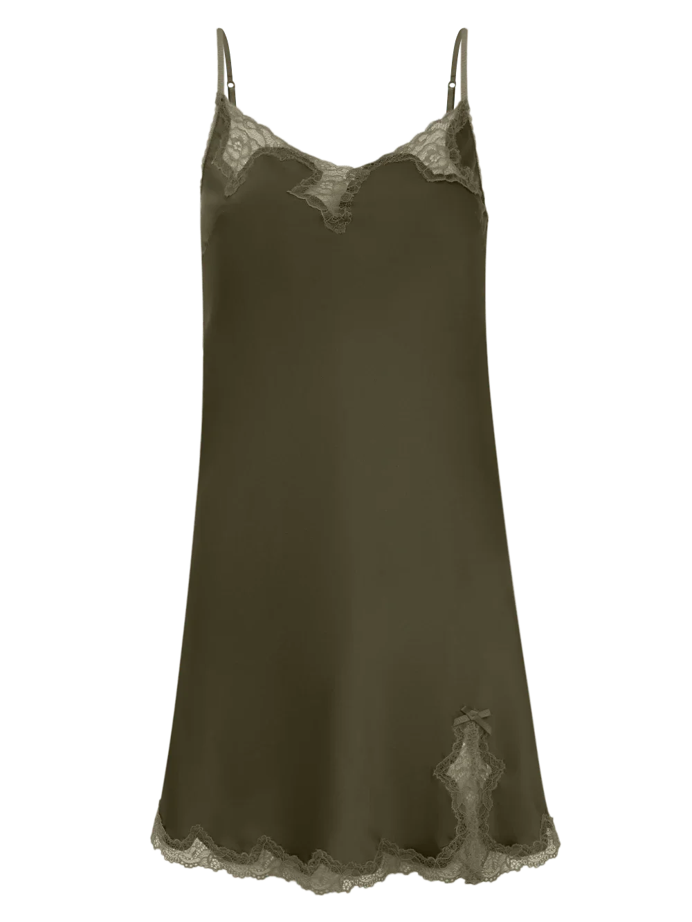 Camisola Curta Sem Manga Cetim Bella Luna Verde Militar
