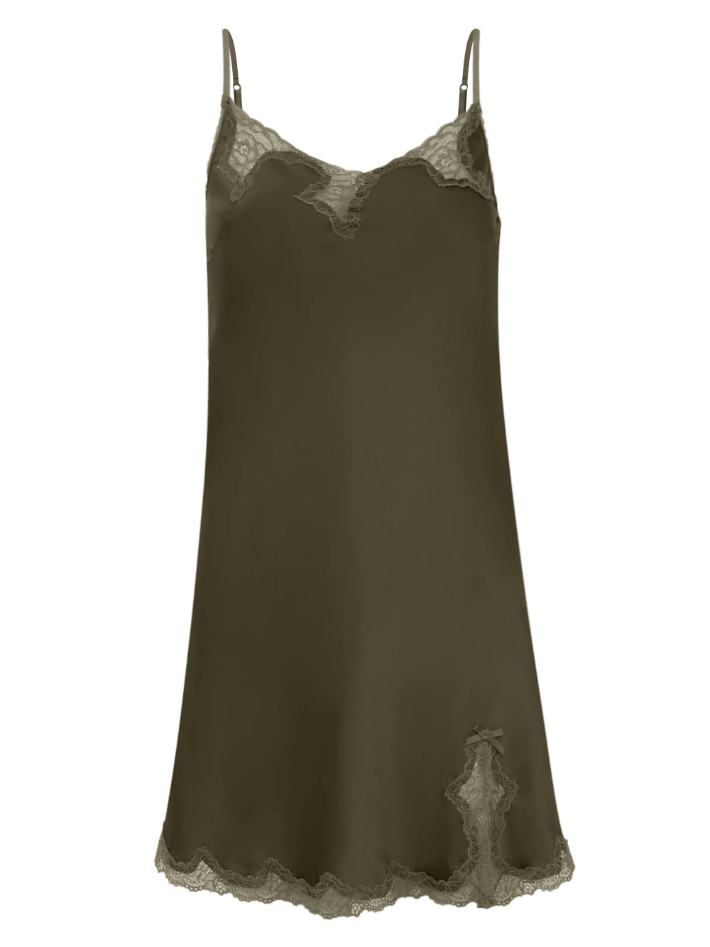 Camisola Curta Sem Manga Cetim Bella Luna Verde Militar