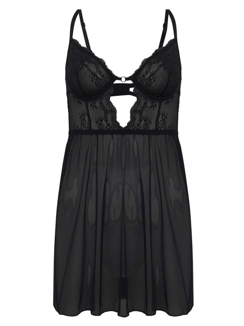 Camisola Curta Sem Manga Renda Etherea Preto