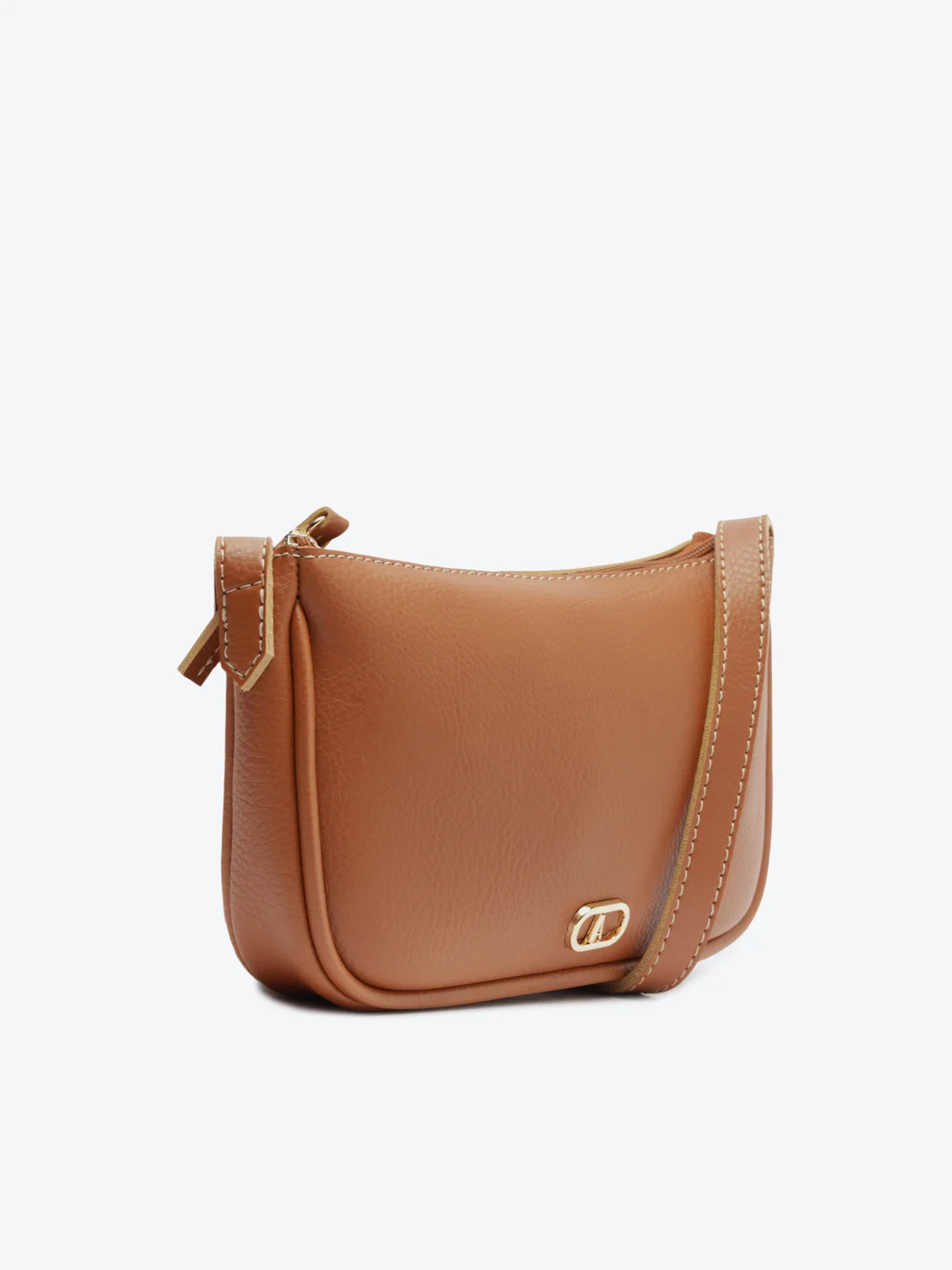 Bolsa Tiracolo Pequena Cápsula Mono Marrom