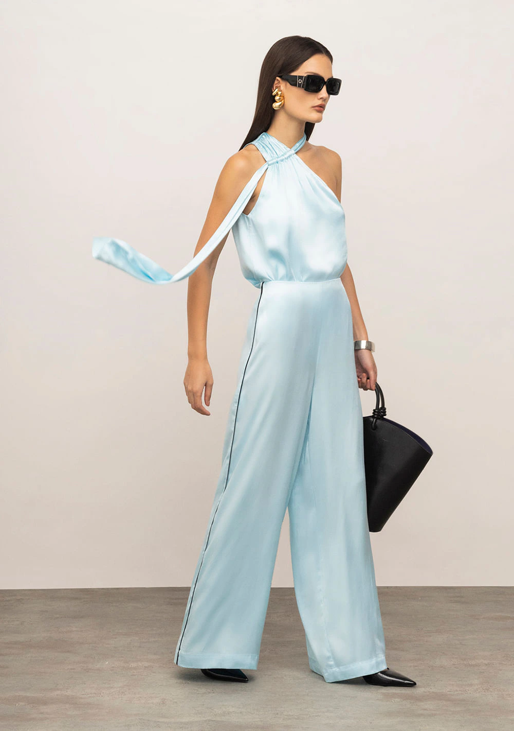 Calça Iódice Wide Alta Azul