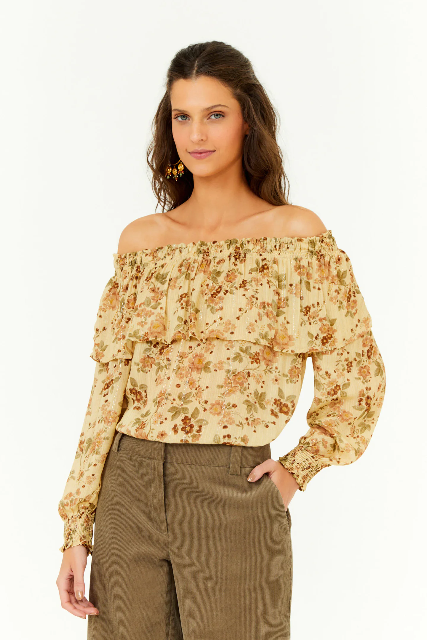 Blusa Ombro a Ombro Estampa Blush