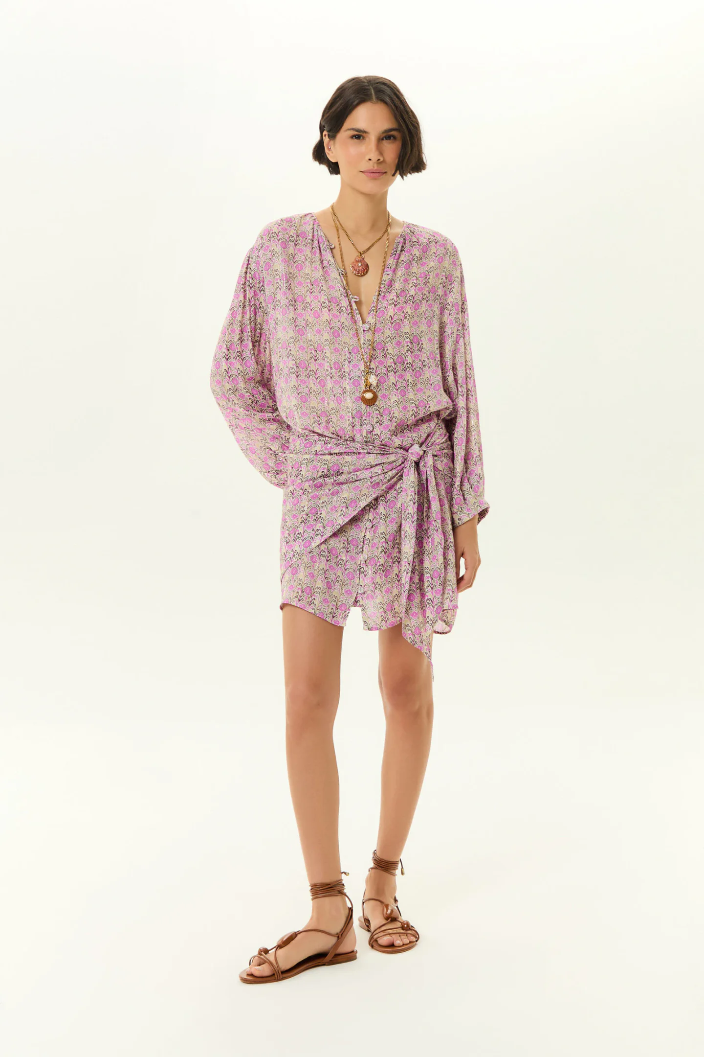 Vestido Curto Estampa Ikat